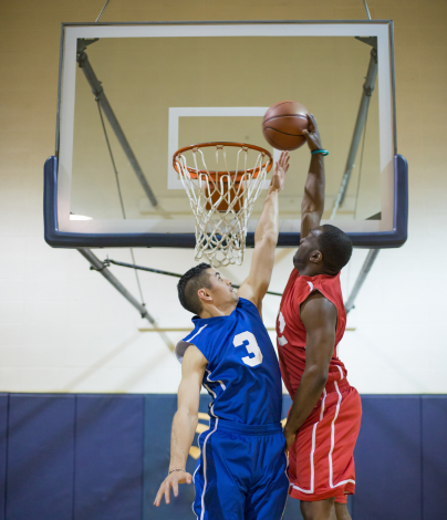 high school boys playing basketball