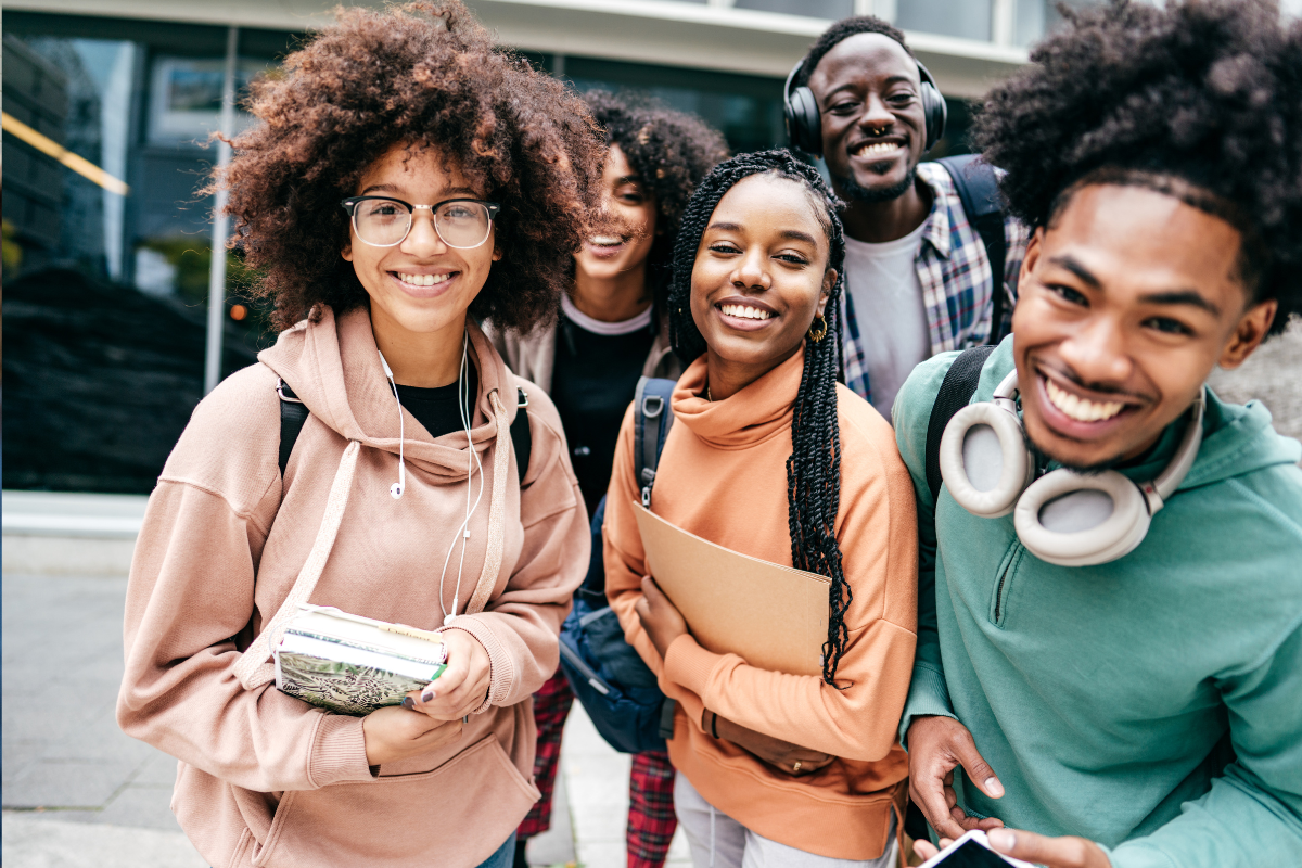 group of college students together